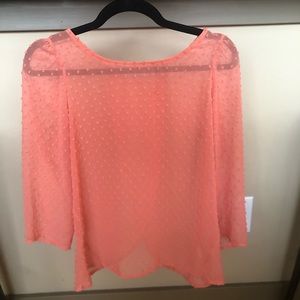 Coral Sheer Open Back Top